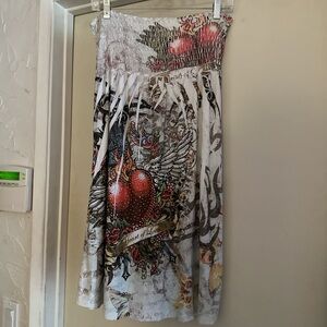 Strapless Graphic Dress